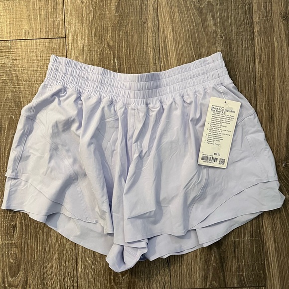 lululemon athletica Pants - Lululemon Shake It Out High-Rise Running Short 2.5" Lavender Frost Sz L NWT
